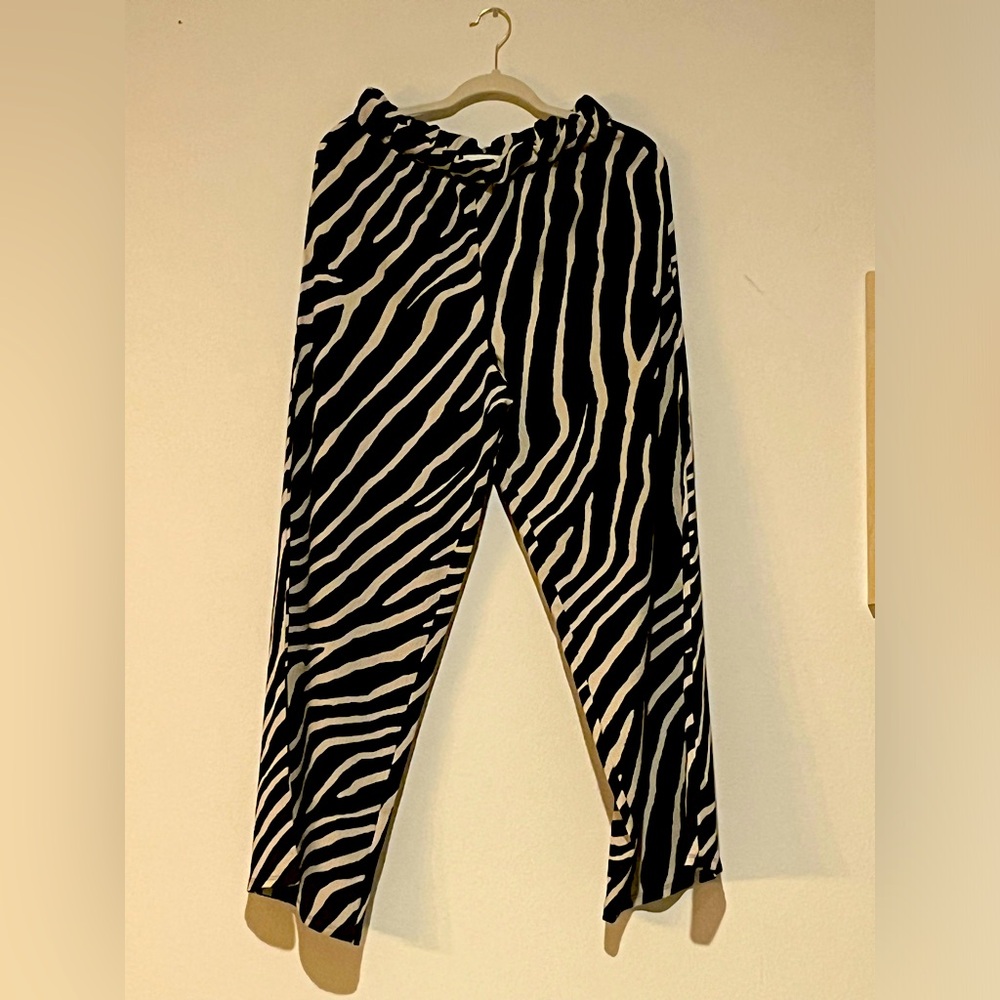 Zebra Print wide leg pants